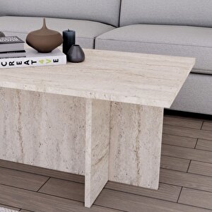 Furniqo Os-1 Orta Sehpa, Modern Orta Sehpa, Kahve Sehpası, Traverten Sehpa, Dekoratif Sehpa