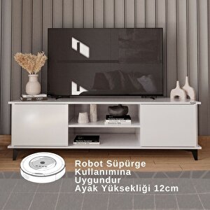 Furniqo Tv-1 Tv Sehpası, Tv Ünitesi, Televizyon Sehpası, Televizyon Ünitesi, Beyaz