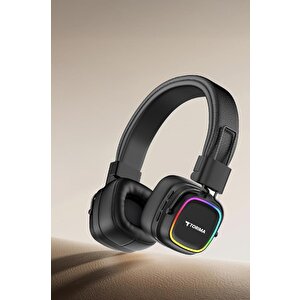 Torima Hd-12 Siyah Rgb Işıklı Güçlü Bas Kulak Üstü Kablosuz Bluetooth Kulaklık