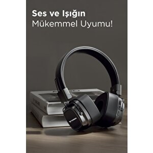 Torima Hd-12 Siyah Rgb Işıklı Güçlü Bas Kulak Üstü Kablosuz Bluetooth Kulaklık