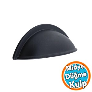 Mobilya Mutfak Dolabı Çekmece Dolap Kulpları Kulpu Kulb Midye Çanak Tas 64 Mm Düğme Siyah