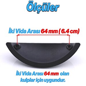 Mobilya Mutfak Dolabı Çekmece Dolap Kulpları Kulpu Kulb Midye Çanak Tas 64 Mm Düğme Siyah