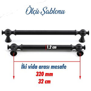 Mobilya Çekmece Dolap Mutfak Metal Dolabı Kulp Kapak Kulpu Kulpları Kulbu 320 Mm Siyah