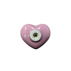 5 Adet Tomurcuk Porselen Çocuk Odası Pembe Kalp Mobilya Kulp