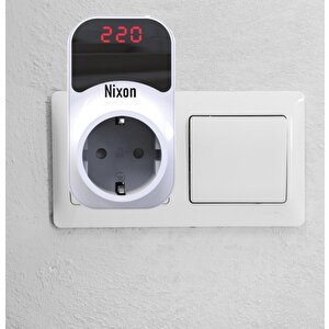 Nixon Premium Serisi 150/280v 16 Amper Ayarlanabilir Gerilim Ve Voltaj Korumalı Dijital Ekranlı Priz