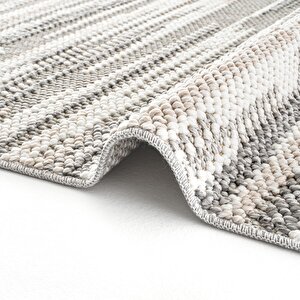 Cool Halı Mikasa Mks 01 Gri Beyaz Yumuşak Dokulu Halı Kilim Salon Koridor Kesme Dokuma Makine Halısı
