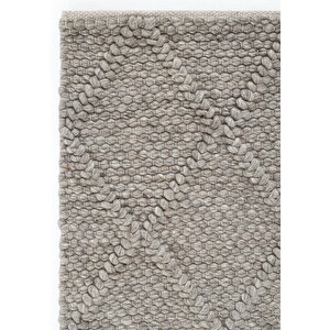 Elegance 01 Kahve Yün Halı Natural Salon Koridor Halı Yolluk El Dokuma Halı Örgü El Halısı 130x190 cm