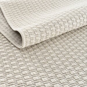 Cool Halı Milano 666 Krem Hasır Doku Halı Kilim Salon Mutfak Koridor Kesme Yolluk Dokuma Makine Halı