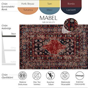 Mabel Mb 04 Multy Anadolu Kilim Kaymaz Taban Yıkanabilir Vintage Dokuma Makine Halısı 120x180 cm