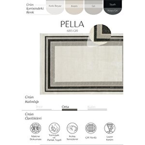 Cool Halı Pella 6815 Gri Krem Halı Oturma Odası Halısı Yatak Odası Klasik Çerçeveli Salon Halısı