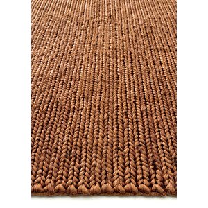 Cool Halı Tessa Kiremit Jüt El Dokuma Doğal İplik Örgü Hasır Halı Naturel Jüt Kilim