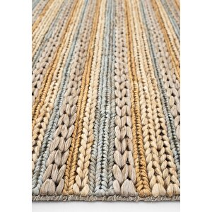 Cool Halı Naturals 1103 Gri Renkli Doğal Jüt Halı El Dokuma Hasır Halı Dekoratif Jüt Örgü Halı