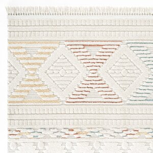 Harmony 1551 Multi Krem Yumuşak Dokulu Çocuk Odası Halısı Modern Dokuma Makine Halısı 100x500 cm