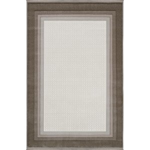 Pella 6817 Krem Halı Yolluk Kahverengi Oturma Odası Halısı Çerçeveli Salon Halısı 120x180 cm