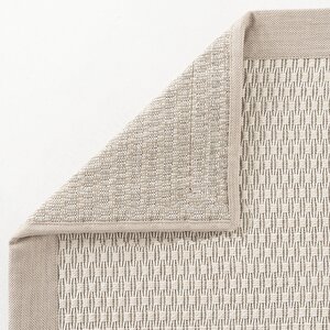 Cool Halı Milano 666 Krem Bordürlü Hasır Dokulu Halı Kilim Salon Koridor Kesme Dokuma Makine Halısı