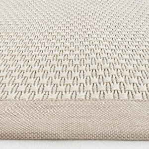Cool Halı Milano 666 Krem Bordürlü Hasır Dokulu Halı Kilim Salon Koridor Kesme Dokuma Makine Halısı