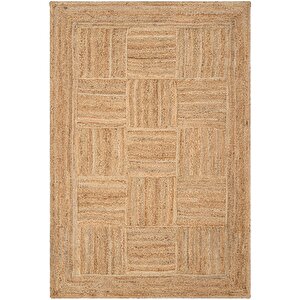 Vime 06 Natural Jüt Halı El Dokuma Jüt Kilim Hasır Halı Dekor Otantik Halı Bohem El Halısı 200x300 cm