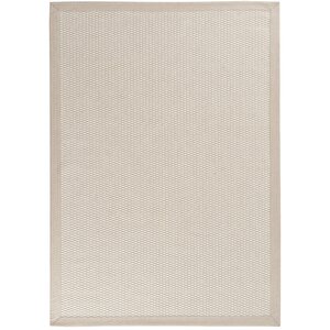 Milano 666 Krem Bordürlü Hasır Dokulu Halı Kilim Salon Koridor Kesme Dokuma Makine Halısı 100x150 cm
