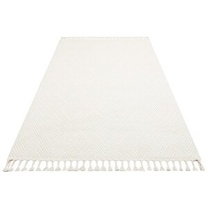 Scape 01 Krem Salon Halısı Hav Vermez Mutfak Halısı Yumuşak Dokulu Koridor Halısı Kesme Yolluk 120x300 cm
