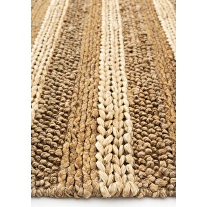 Cool Halı Naturals 1410 Natural Doğal Jüt Halı El Dokuma Hasır Halı Dekoratif Jüt Örgü Halı