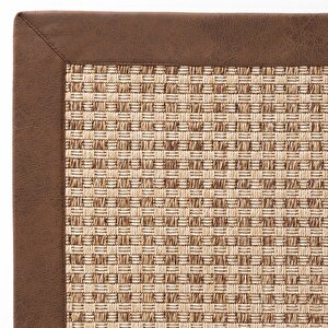 Cool Halı Milano 667 Kahve Bordürlü Hasır Dokulu Halı Kilim Salon Koridor Kesme Dokuma Makine Halısı