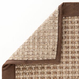 Cool Halı Milano 667 Kahve Bordürlü Hasır Dokulu Halı Kilim Salon Koridor Kesme Dokuma Makine Halısı