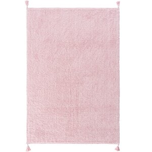 Cool Cotton Ccn Plain Pudra Makinede Yıkanabilir Kaymaz Taban Pamuk Dokuma Bebek Halı 120x180 cm