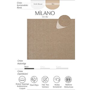 Milano 665 Bej Hasır Dokulu Kilim Salon Mutfak Koridor Kesme Yolluk Dokuma Makine Halısı 120x180 cm