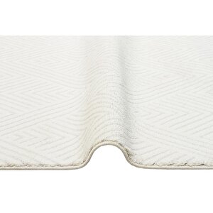 Scape 01 Krem Salon Halısı Hav Vermez Mutfak Halısı Yumuşak Dokulu Koridor Halısı Kesme Yolluk 120x350 cm