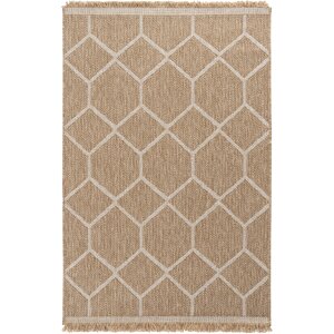 Mocha 669 Beyaz Halı Kilim Salon Koridor Yolluk Jüt Hasır Görünüm Dokuma Makine Halı 120x180 cm