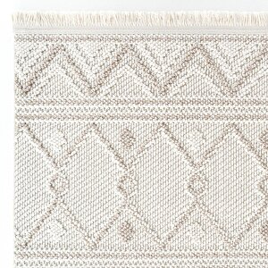 Mikasa Mks 03 White Bej Yumuşak Dokulu Halı Kilim Salon Koridor Kesme Dokuma Makine Halısı 160x250 cm