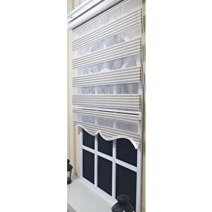 Zebra Stor Perde Mavi Çizgili Etek Dilimli St 011