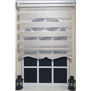Zebra Stor Perde Mavi Çizgili Etek Dilimli St 011