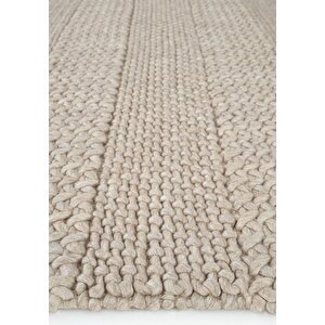 Cool Halı Elegance J352 Bej Yün Halı Natural Salon Koridor Halı Yolluk El Dokuma Halı Örgü El Halısı