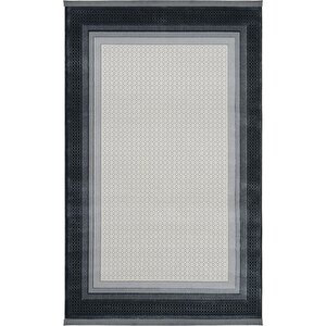Pella 6816 Gri Krem Halı Yolluk Yatak Odası Halısı Klasik Çerçeveli Salon Halısı 200x290 cm