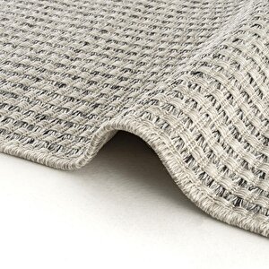 Cool Halı Milano 666 Gri Hasır Doku Halı Kilim Salon Mutfak Koridor Kesme Yolluk Dokuma Makine Halısı