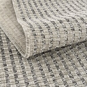 Cool Halı Milano 666 Gri Hasır Doku Halı Kilim Salon Mutfak Koridor Kesme Yolluk Dokuma Makine Halısı