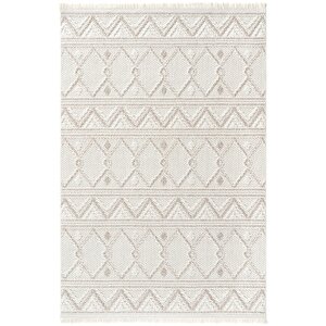 Mikasa Mks 03 White Bej Yumuşak Dokulu Halı Kilim Salon Koridor Kesme Dokuma Makine Halısı 120x500 cm