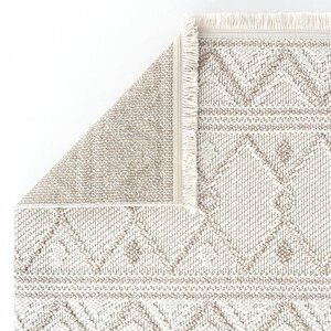 Cool Halı Mikasa Mks 03 White Bej Yumuşak Dokulu Halı Kilim Salon Koridor Kesme Dokuma Makine Halısı