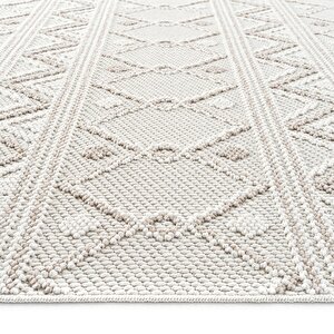 Cool Halı Mikasa Mks 03 White Bej Yumuşak Dokulu Halı Kilim Salon Koridor Kesme Dokuma Makine Halısı