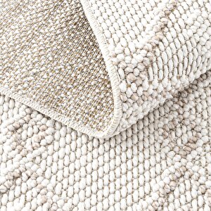 Cool Halı Mikasa Mks 03 White Bej Yumuşak Dokulu Halı Kilim Salon Koridor Kesme Dokuma Makine Halısı