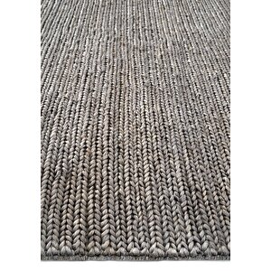Cool Halı Tessa Koyu Gri Jüt El Dokuma Doğal İplik Örgü Hasır Halı Naturel Jüt Kilim