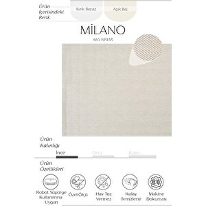 Milano 665 Krem Hasır Halı Kilim Salon Mutfak Koridor Kesme Yolluk Dokuma Makine Halısı 200x250 cm