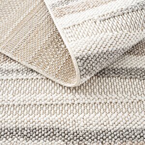 Cool Halı Mikasa Mks 02 Beyaz Bej Yumuşak Dokulu Halı Kilim Salon Koridor Kesme Dokuma Makine Halısı