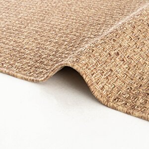 Cool Halı Milano 666 Kahve Hasır Doku Halı Kilim Salon Mutfak Koridor Kesme Yolluk Dokuma Makine Halı