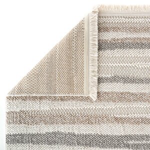 Cool Halı Mikasa Mks 02 Beyaz Bej Yumuşak Dokulu Halı Kilim Salon Koridor Kesme Dokuma Makine Halısı