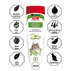 Kediler Için Aloe Vera Özlü Şampuan 400 Ml