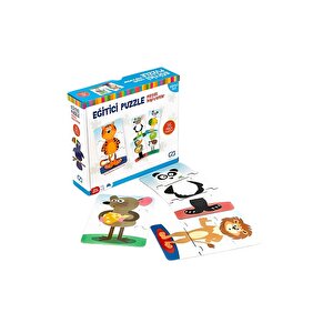 Neşeli Hayvanlar 36 Parça Eğitici Çocuk Puzzle Yapboz Serisi