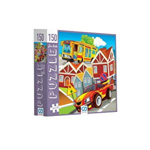 Arabalar 150 Parça 34x24cm Çocuk Puzzle Yapboz Serisi