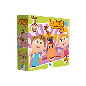 Kukuli Lisanslı 60 Parça 34x24cm Çocuk Puzzle Yapboz Serisi